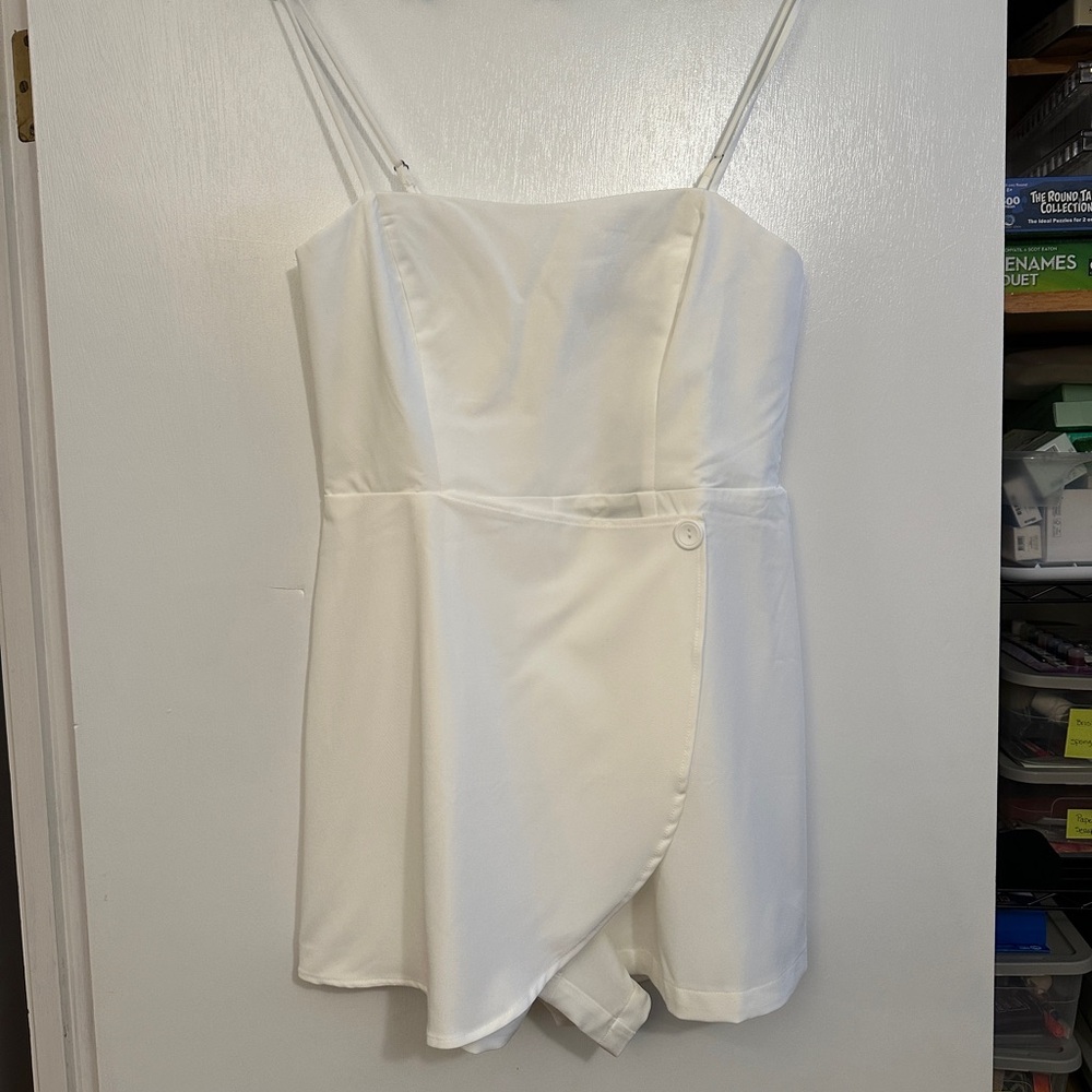 White Romper by Eclair, Skort Style, Size Large